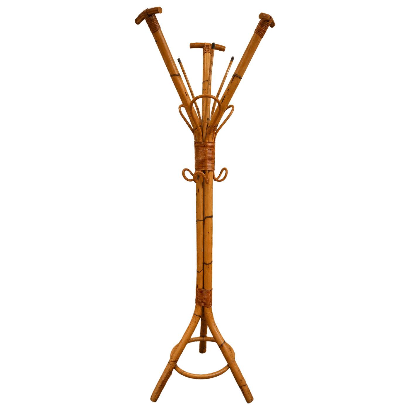 Parrot Coat Rack in Bamboo and Rattan