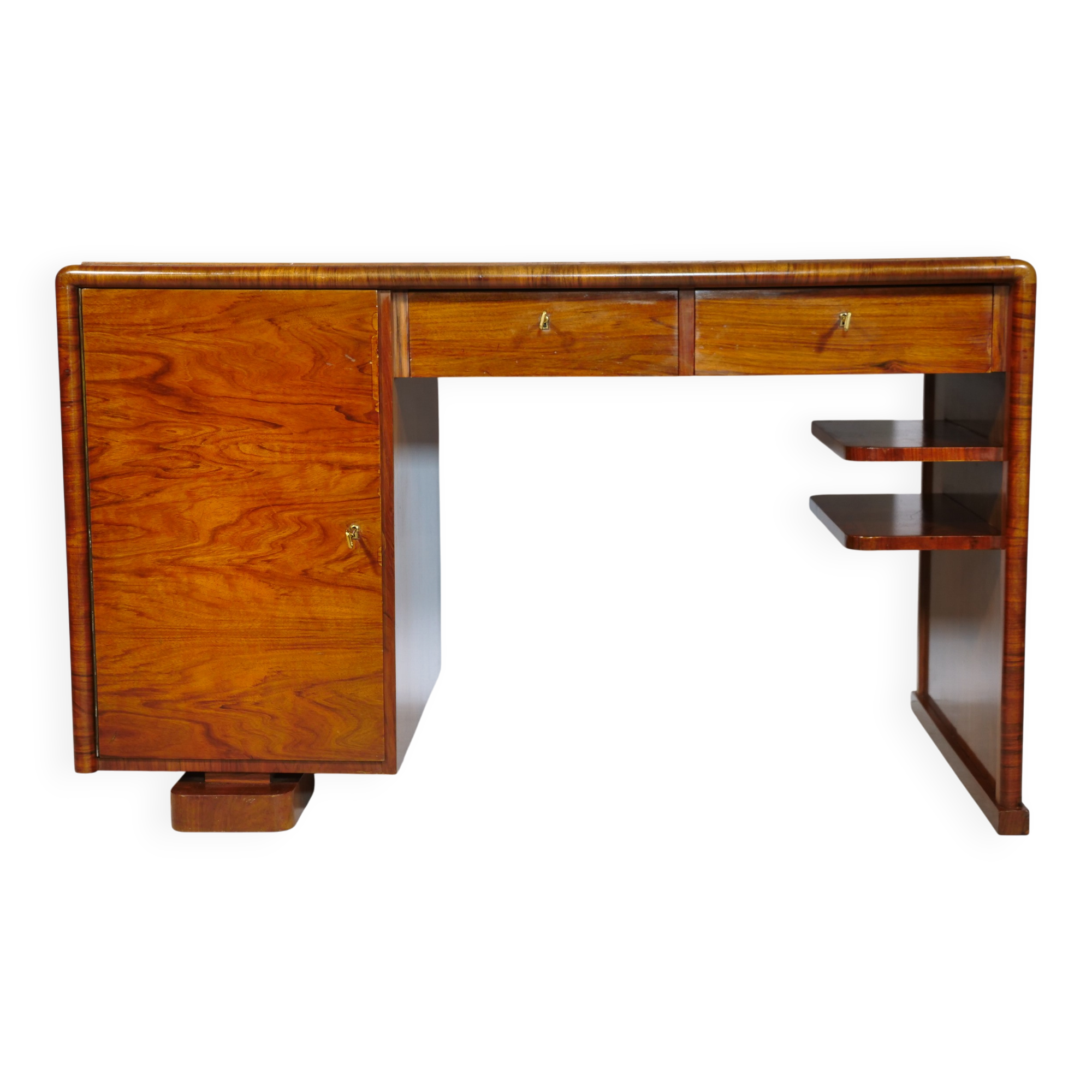 Art Deco Walnut Desk, 1920s