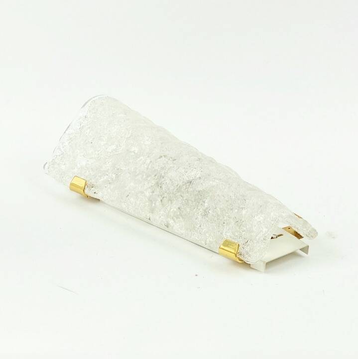 Large Mid-Century Murano Glass & Brass Wall Lamp from Hillebrand, 1960s/70s