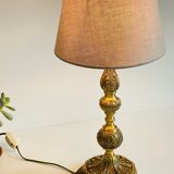 Lamp in brass solid and fabric