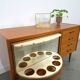 Fineer dressoir met draaibare bar en lades, barkast