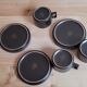Lot de 3 tasses et sous-tasses en grès de Brenne