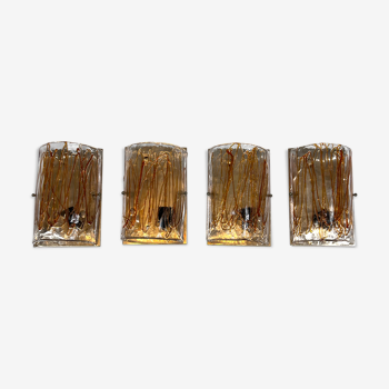 La Murrina, set of four Murano glass sconces from 70s