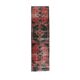 Geometric Turkish hand-knotted red distressed runner 88x321