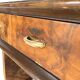 Italian burl walnut art deco console table, 1930s.