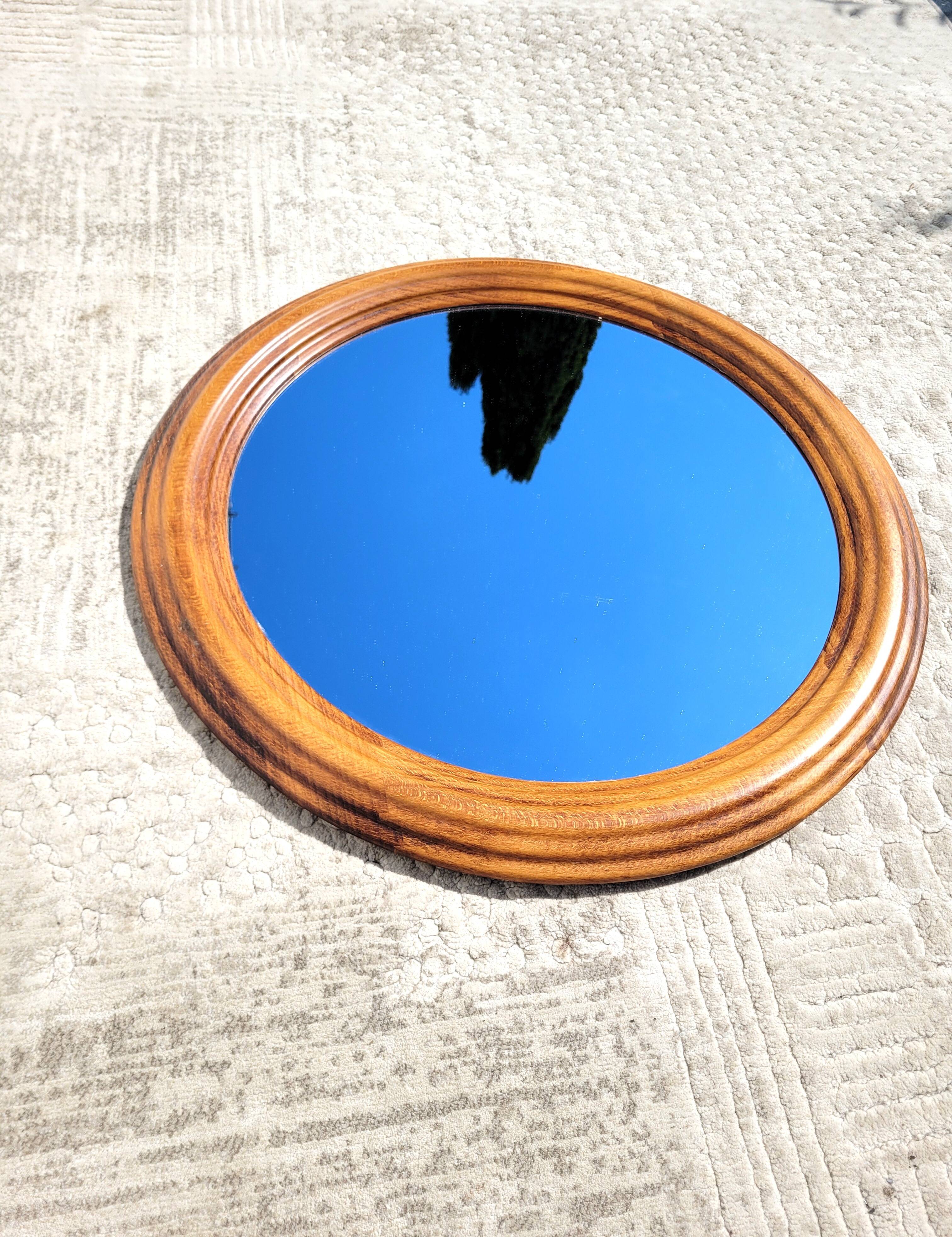Mirror vintage round wood, 60cm