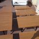 Set of 9 metal bistro table wood and formica