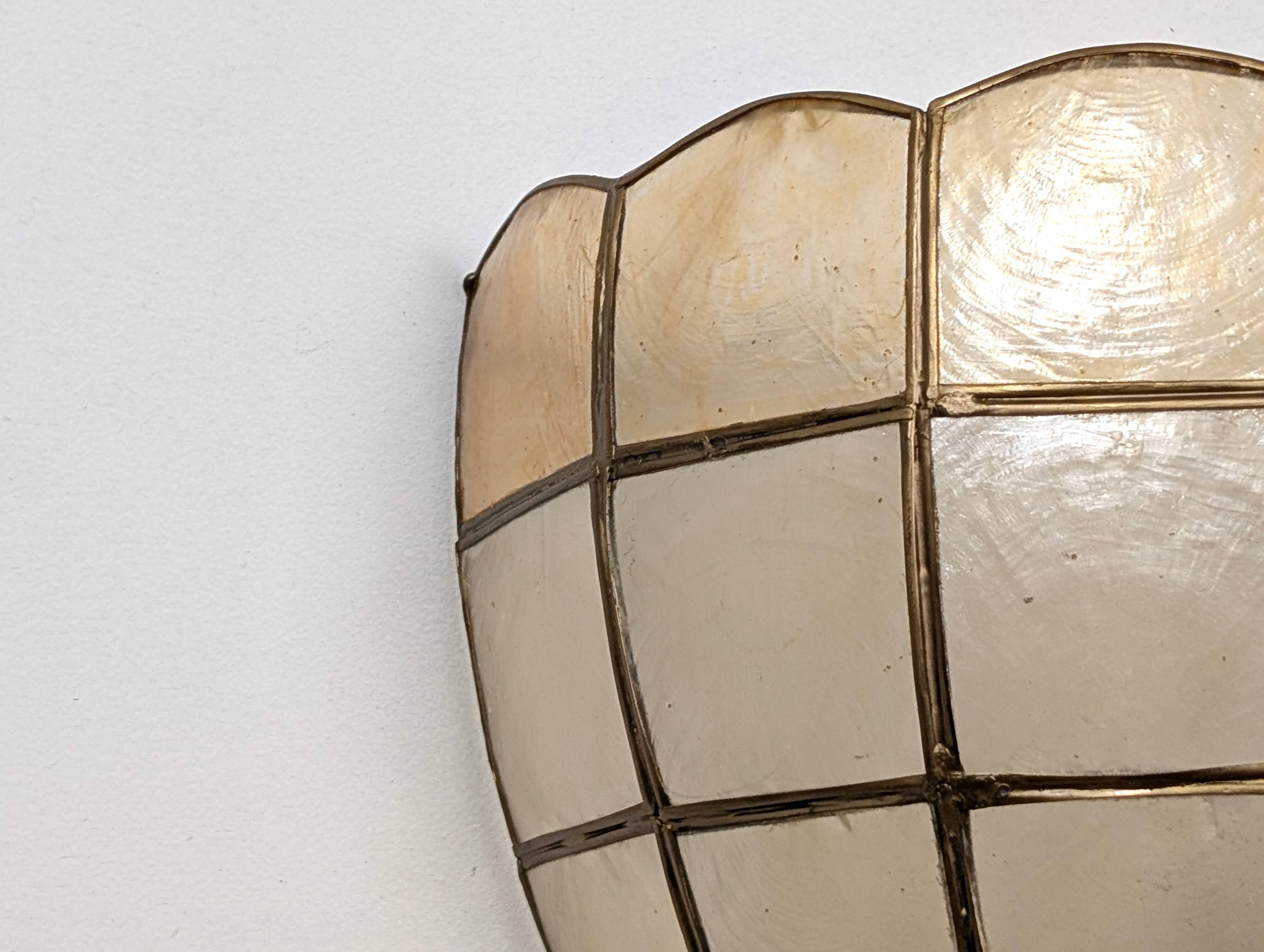 Pair of mother-of-pearl wall lights