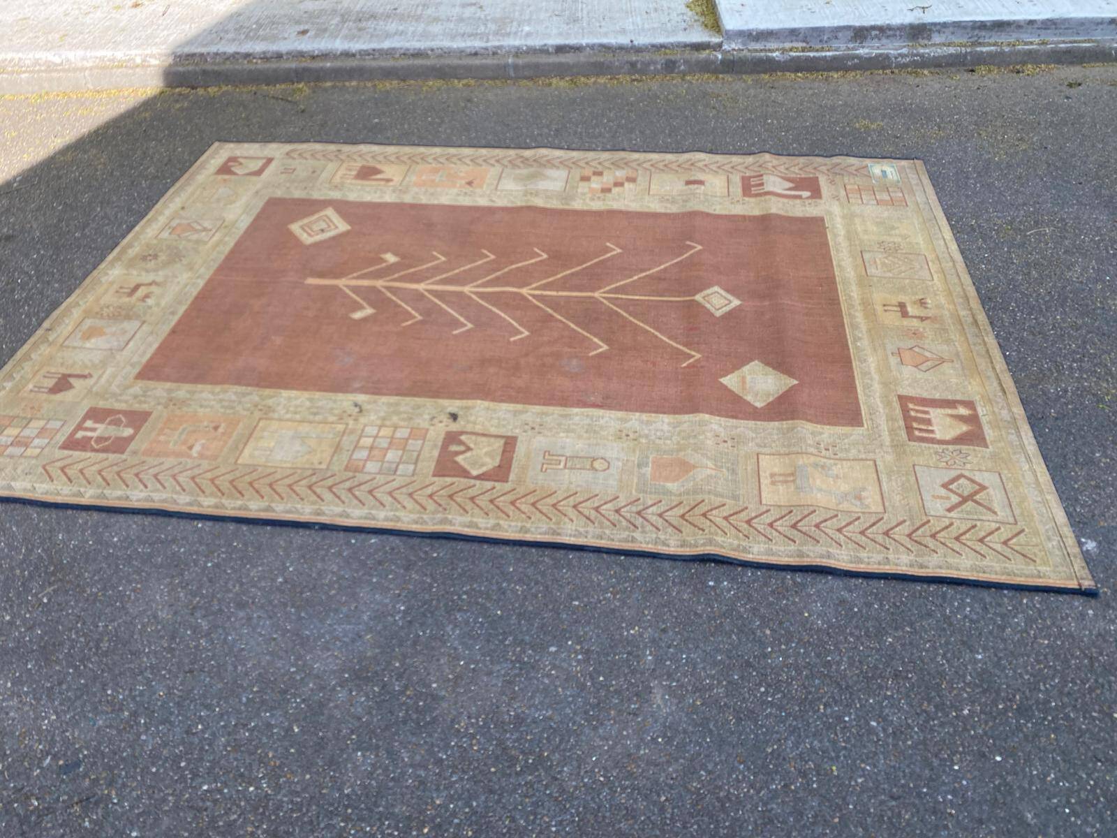 Tapis persan Gabbeh rouge rosé 200x300cm