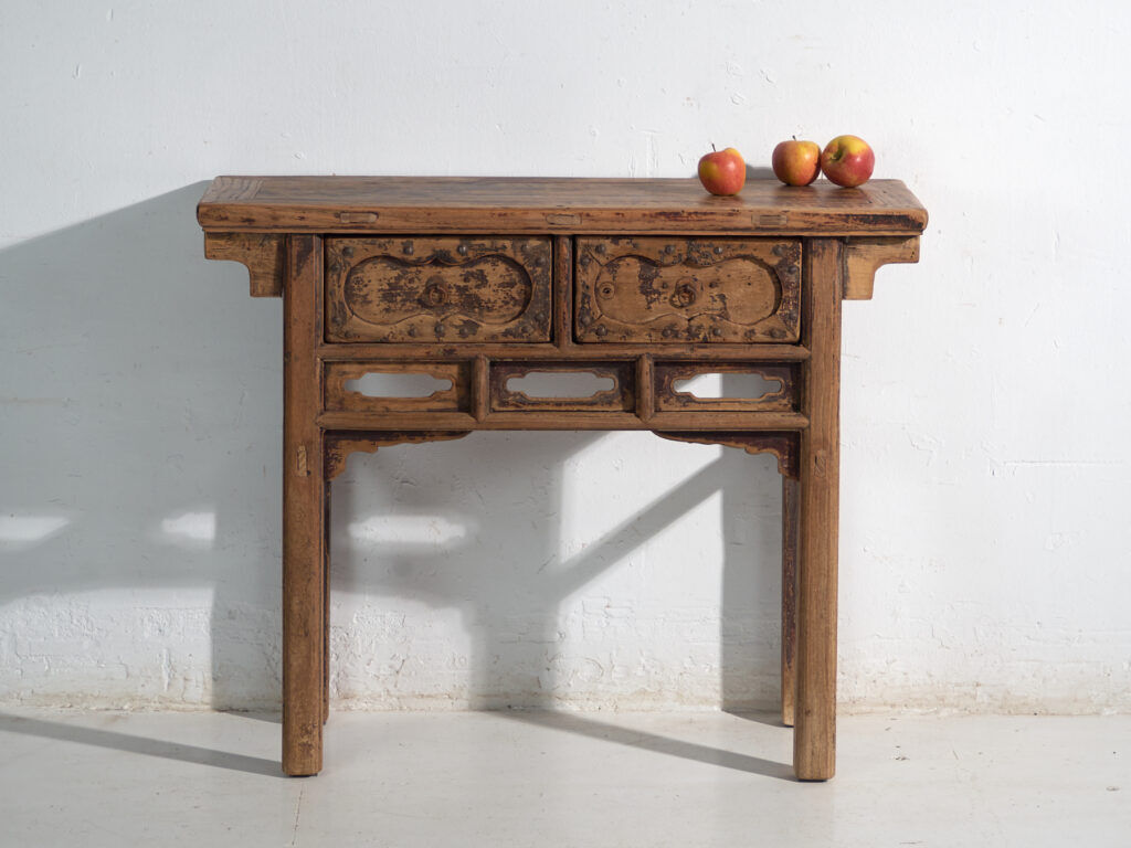 Old pine console with two drawers – China, circa 1930