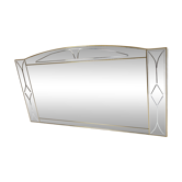 Grand miroir à facettes encadré de laiton