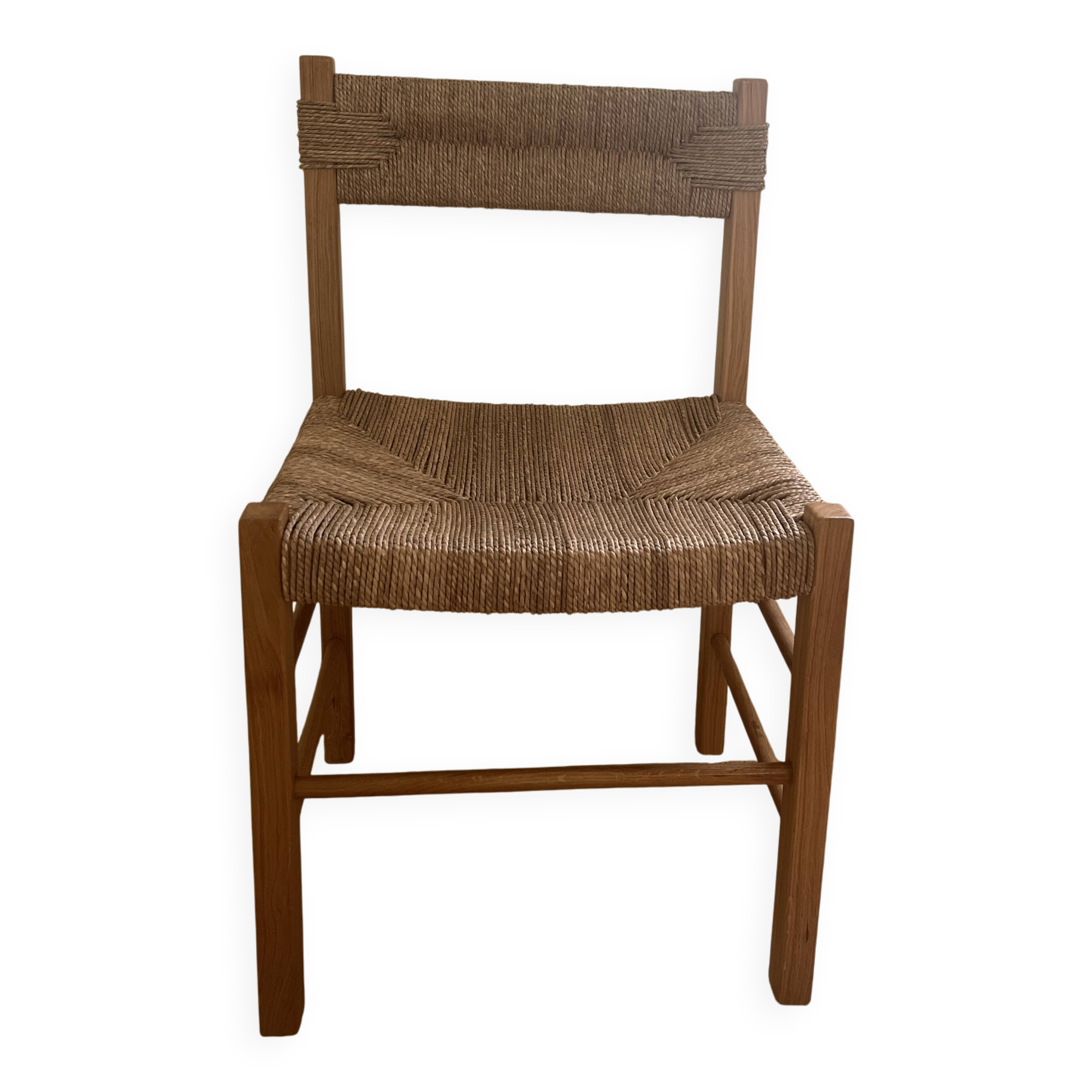 set of 8 oak chairs, reproduction of the Dordogne by Charl