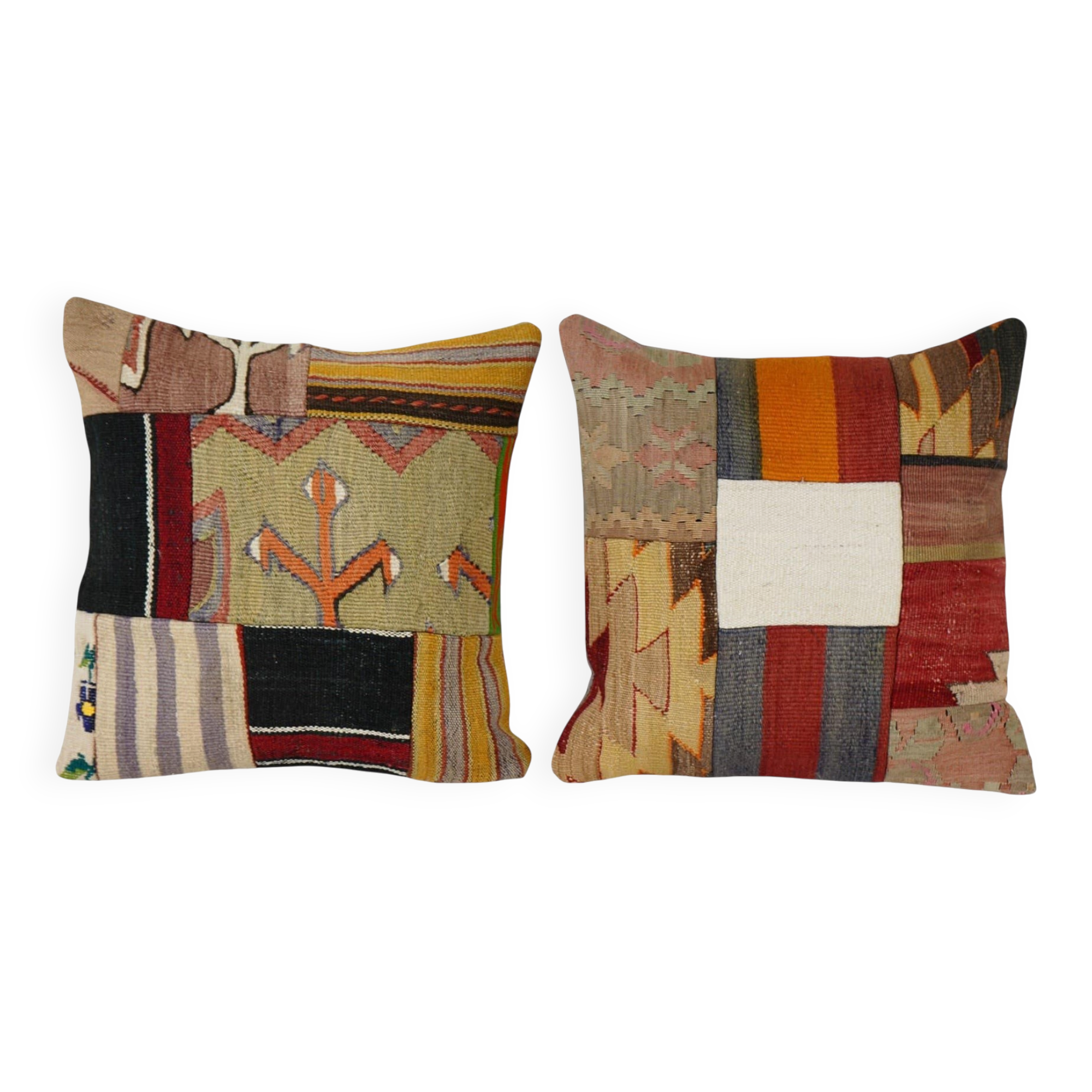 Set of 2 vintage Turkish cushion covers 51x51 cm
