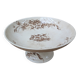 Compotier plat de service en Terre de Fer HB & Cie décor floral marron