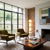 Mid century armchairs Gianfranco Frattini style 1950s