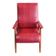 Fauteuil vintage en skaï rouge