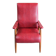 Fauteuil vintage en skaï rouge