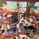 Tableau Peinture Bois Sculpté Scène Chasse Courre Chien Signé 130x70