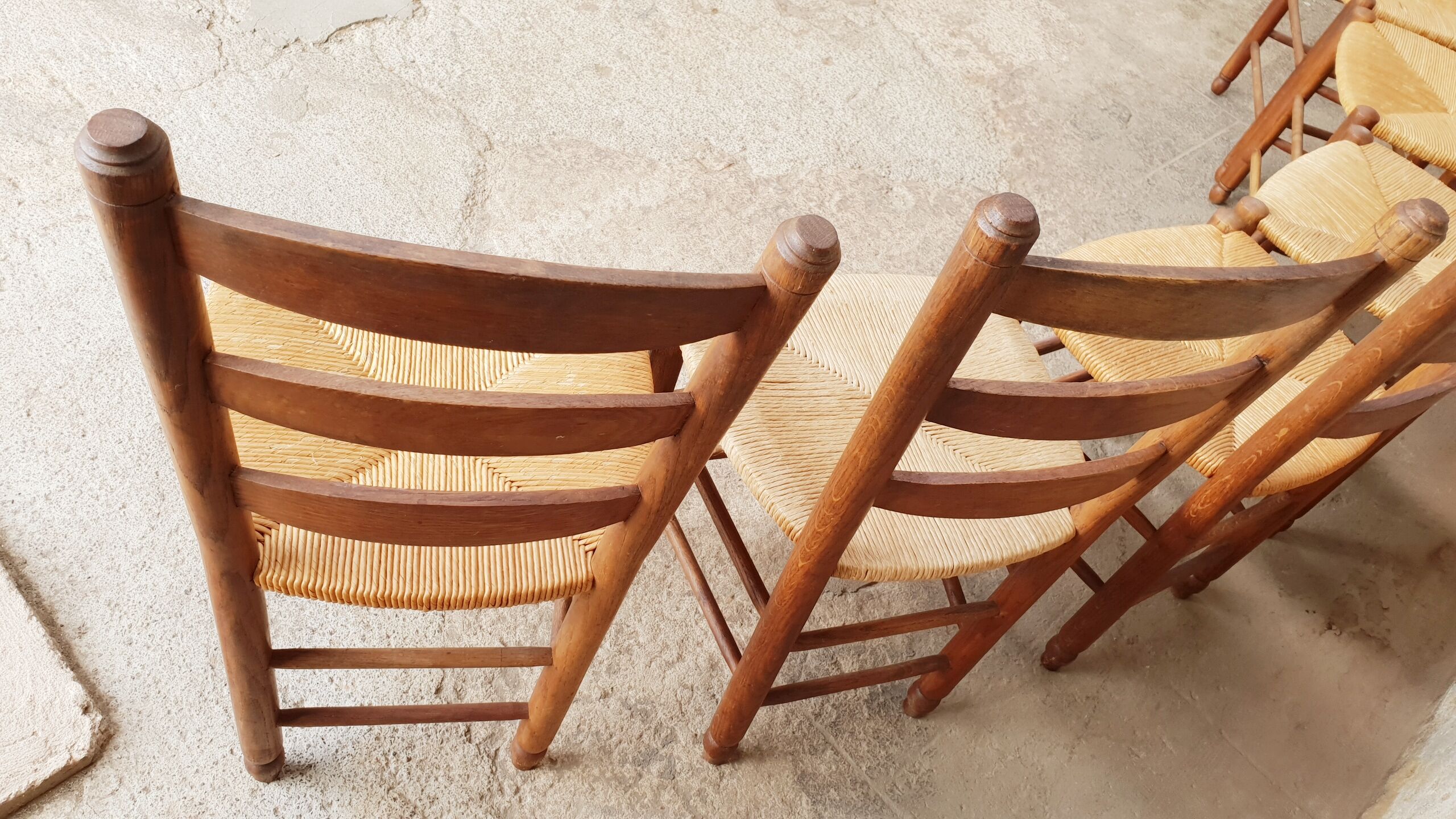 Antique chairs brutalist style