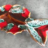 Vallauris compartmentalized dish fish shape polychrome ceramic 47 cm