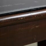 Large Robust Dinig Table with Carved Legs and Glass Top