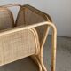 Amsterdam rattan armchair with U-shaped armrest, squared canework
