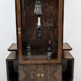 Art Dèco Italian Walnut Vitrines or Bar Display Cabinet, 1925