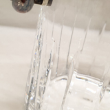 Cristofle iriana crystal ice bucket and two silver handles