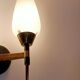 M.D two-arm wall lamp in gilded brass and black metal 1960