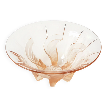 Coupe francaise art deco 20s 30s en verre rose 1920 1930