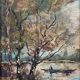 Old painting of a boat ride Signed Duval