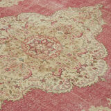 Handmade turkish contemporary 1980s beige wool carpet