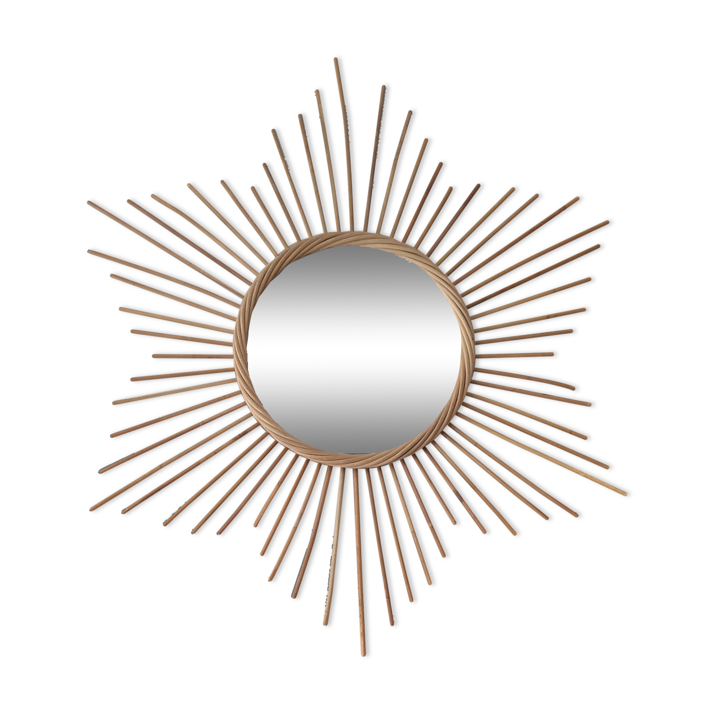 Miroir vintage en rotin 60x70cm