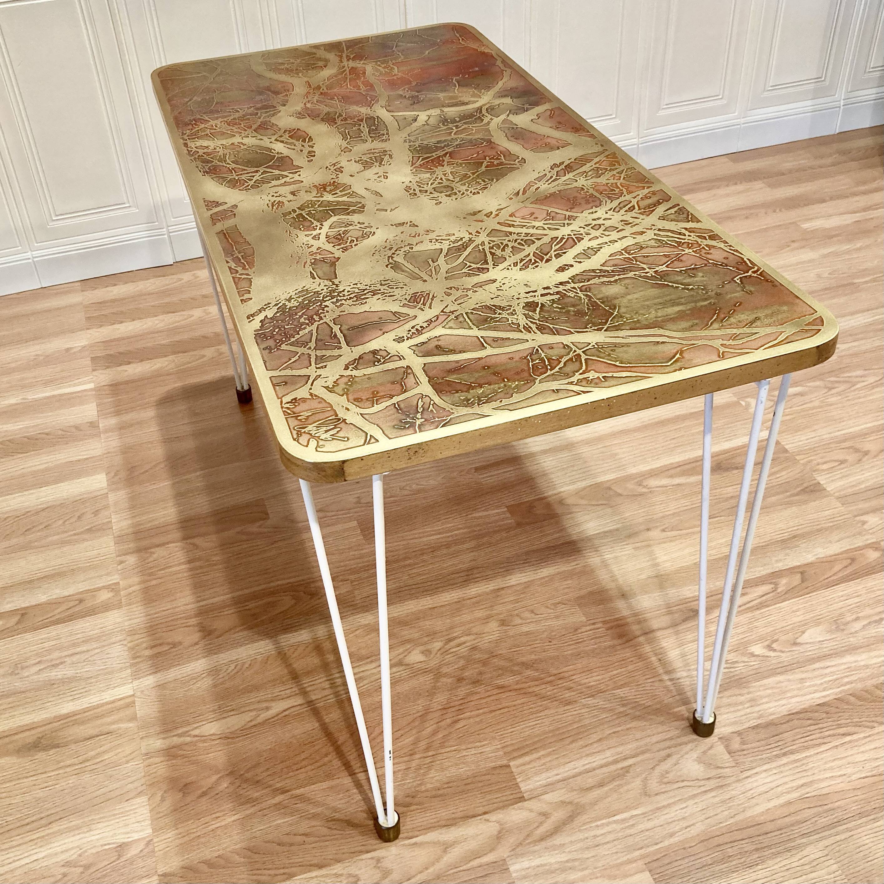 HIGH DESIGN TABLE WITH SCANDINAVIAN SIGNATURE 1950.