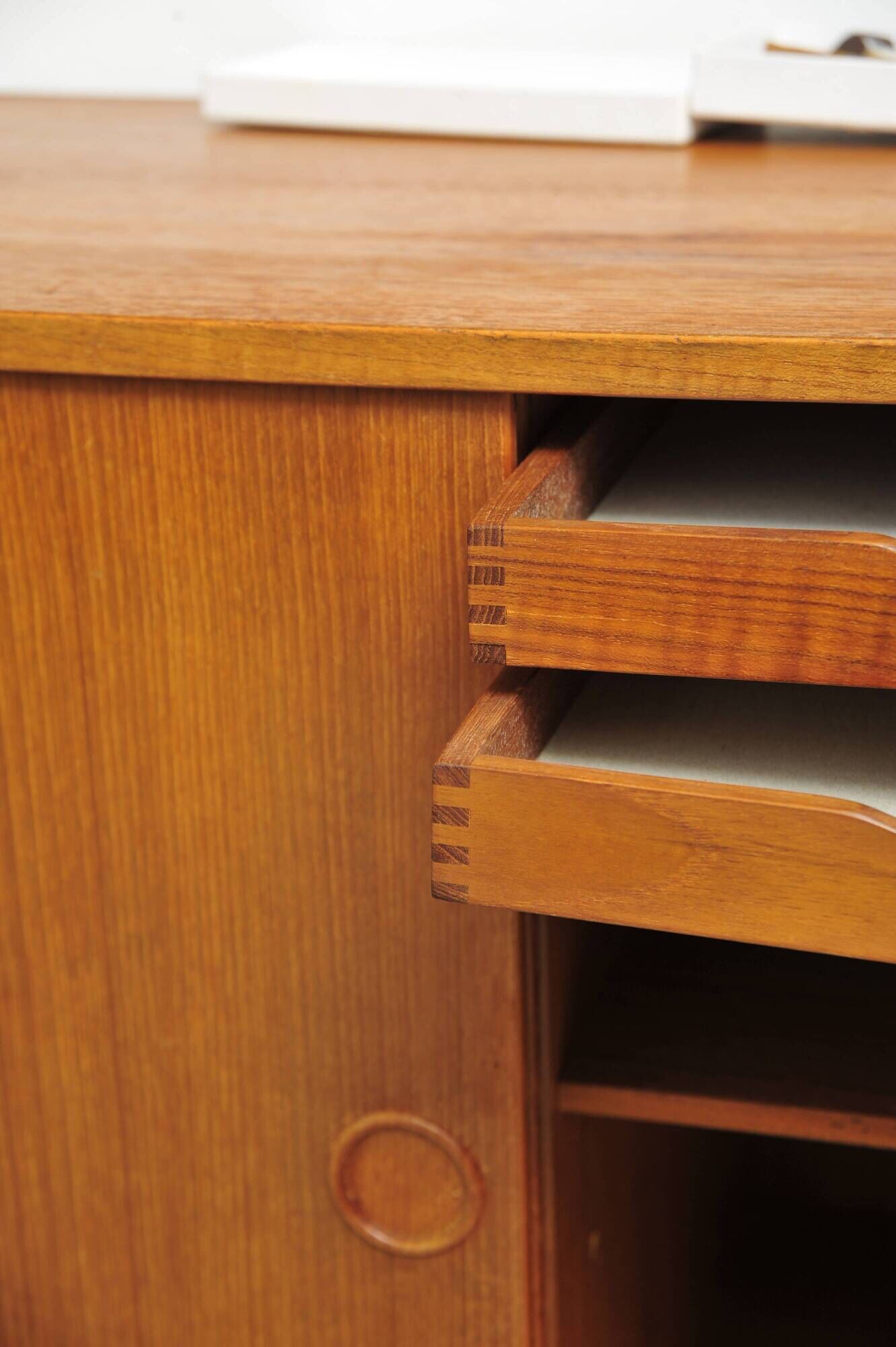 Danish teak wall unit by Kai Kristiansen for Feldballes Møbelfabrik