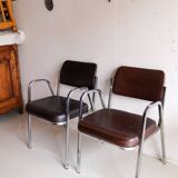 Two vintage Souvignet armchairs