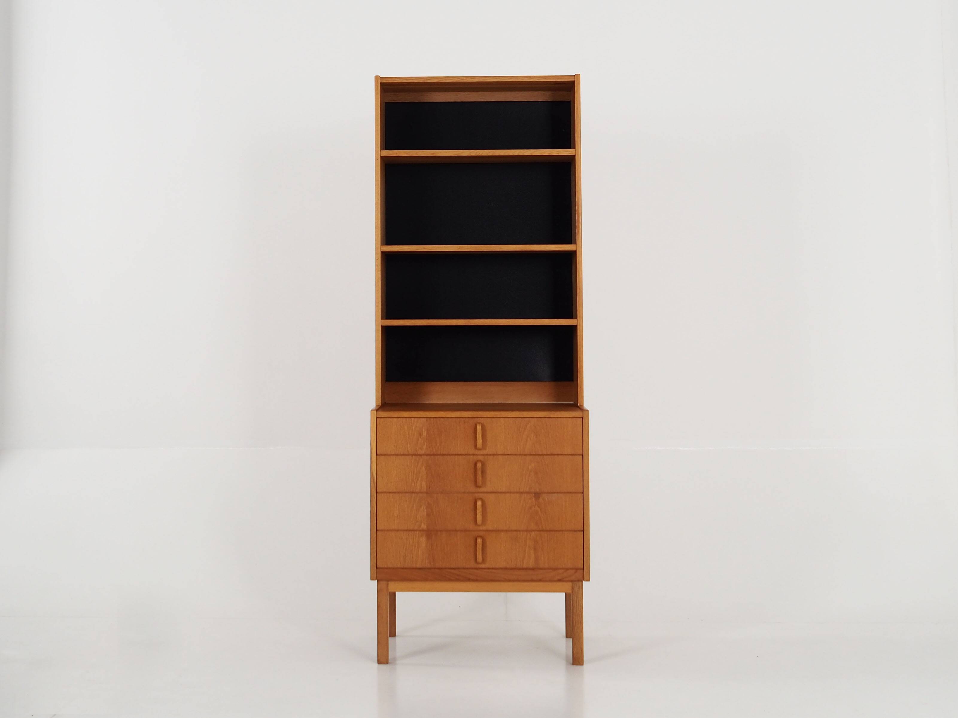 Bookcase with ash veneer, design by B.Fridhagen, 1970s