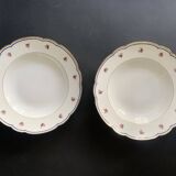 4 soup plates in Paris porcelain, "A la Reine" model, 1890, Damo