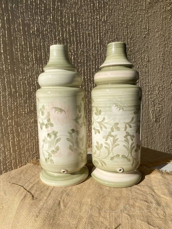 Paire de pieds de lampe Jersey Pottery