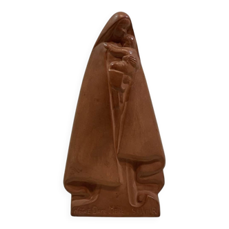 Virgin and Child in terracotta - OUR LADY OF THE SAVIOUR - signed REY