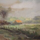 20th century Flemish bucolic landscape painting