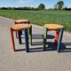 Set of 3 stackable pine stools