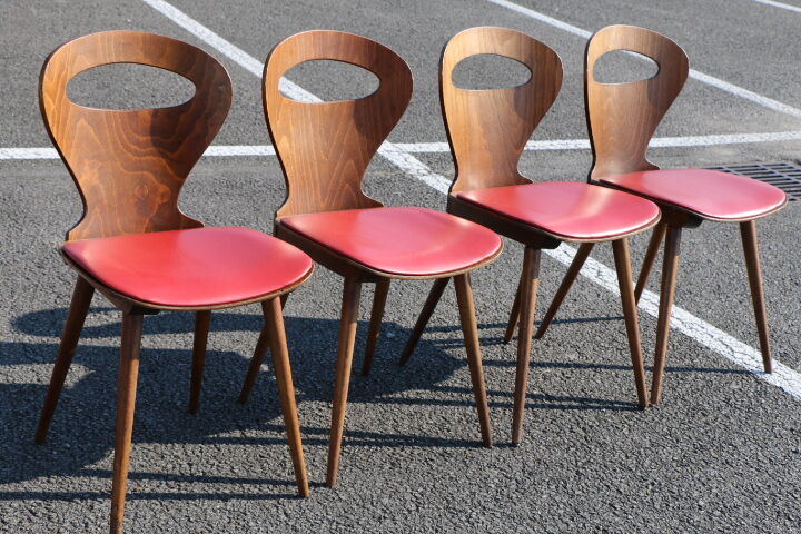 4 chairs Baumann v2 red skai