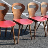 4 chairs Baumann v2 red skai