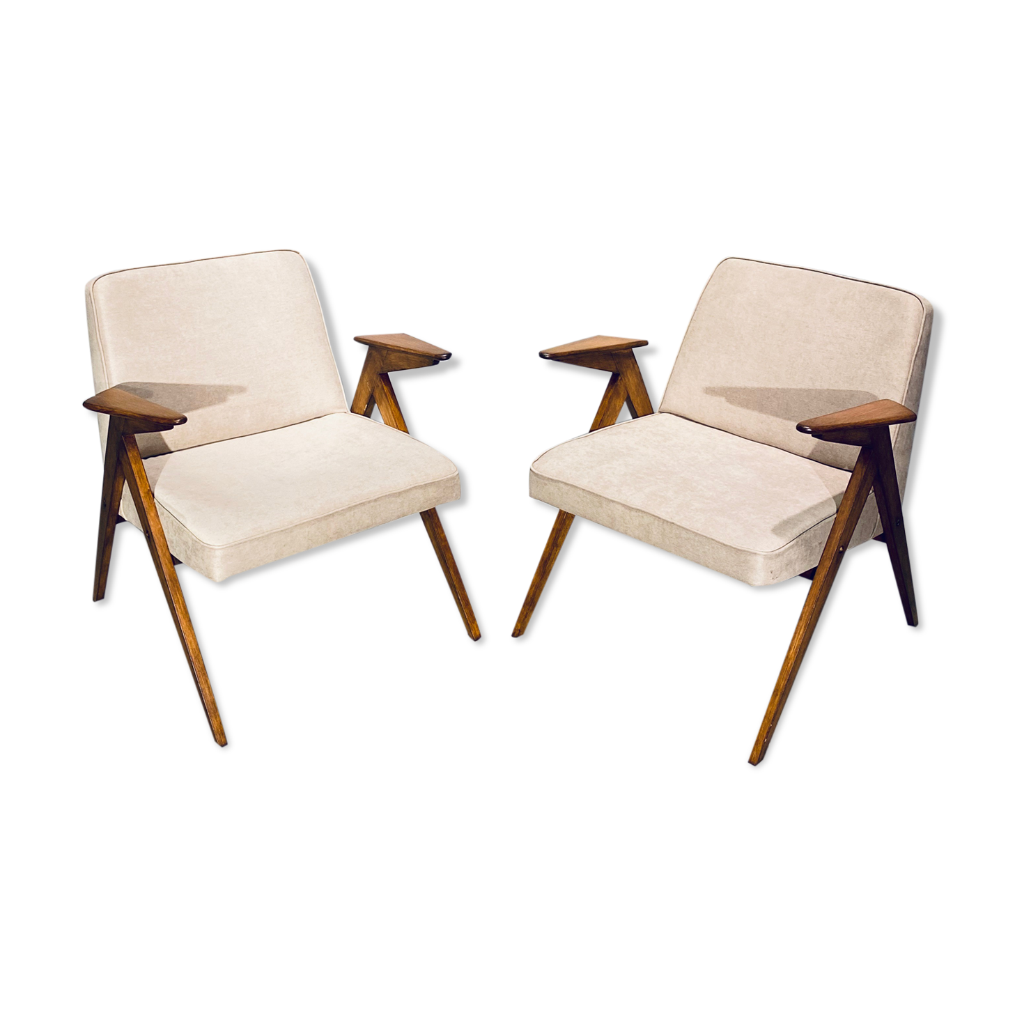Pair of armchairs "Bunny" Proj. Józef Chierowski "Bunny" 1960'