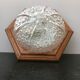 Ancient Applied Brush Glass Moulded Glass - Vintage Wood Base