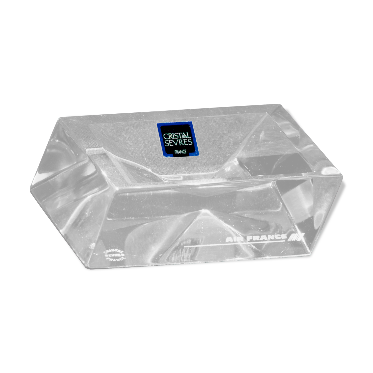 Ancient sevre crystal ashtray Air France 1970