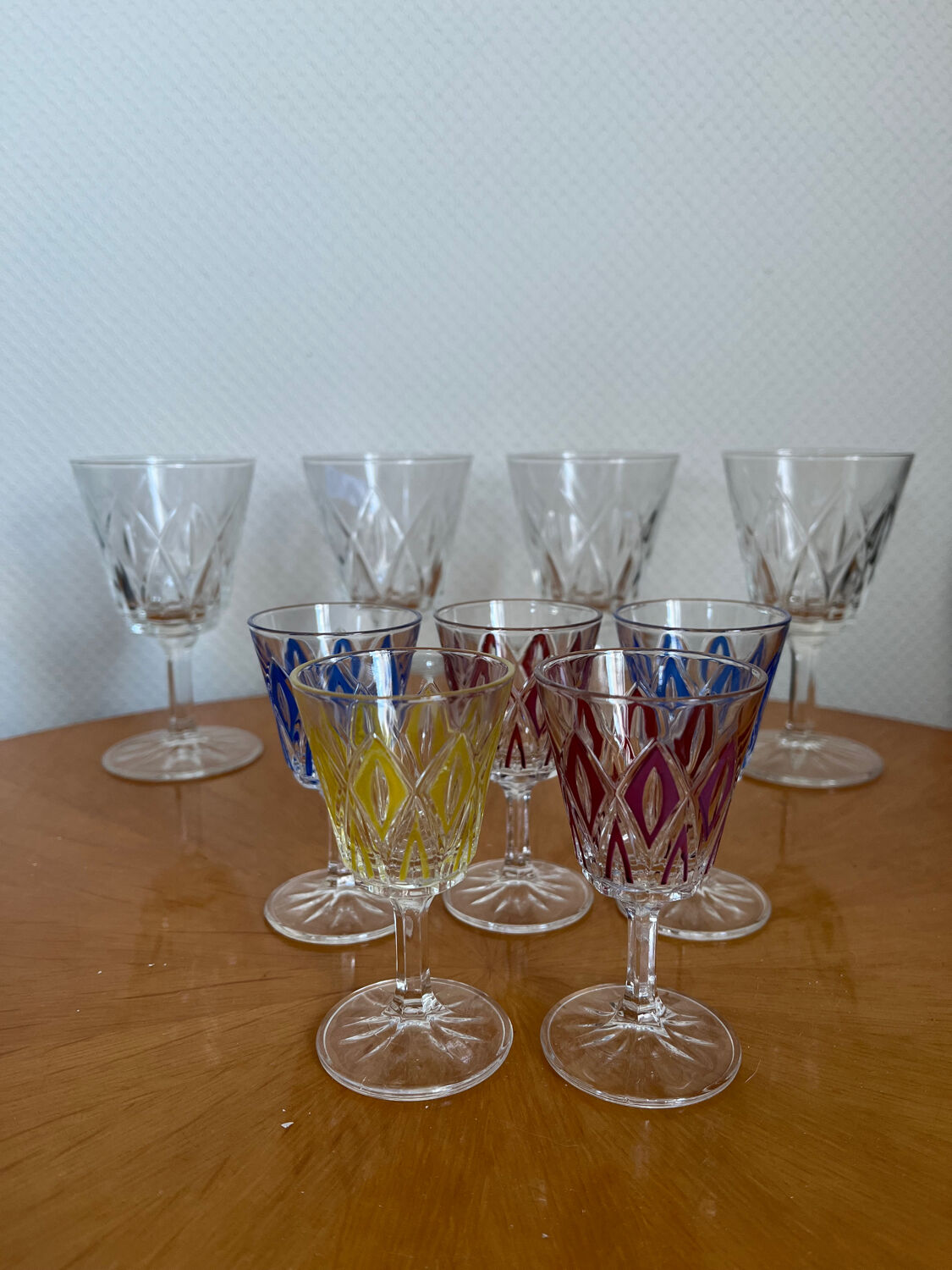 Set of 5 liquor glasses in crystal Reims 1950