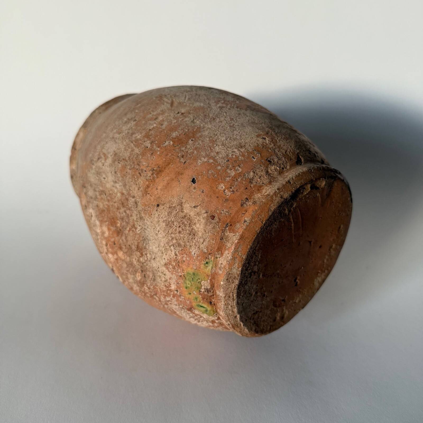 19th century Saintonge glazed terracotta barrel