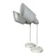 Pair of old industrial adjustable wall sconces in white metal.